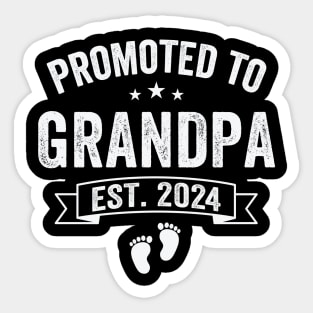 Promoted To Grandpa EST. 2024 Grandparents Baby Announcement Shirt Sticker